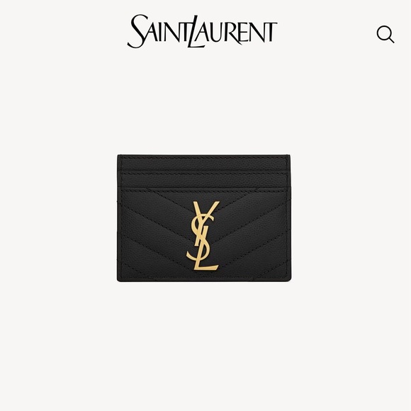 YSL Cassandre Matelasse Leather Card Case - Picture 1 of 10